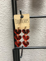 Acrylic Triple Heart Earrings