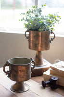 Antique Copper Finish Planters with Handles SM