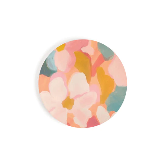 PINK FLOWER ABSTRACT CAR COASTER