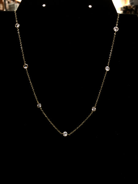 Gold Necklace with Circle C.Z