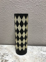 Black & Gold Laser Engraved Harlequin LED Cylinders w/Timers 10 Inch