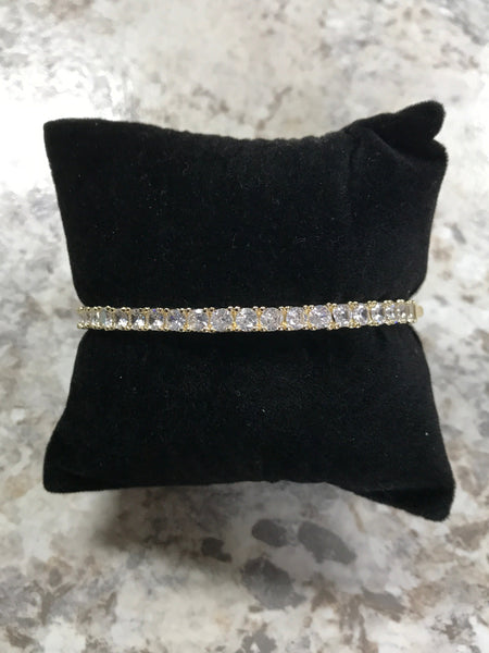 Gold Bangle with C.Z