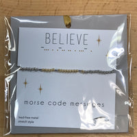 Morse Code Bracelet Believe