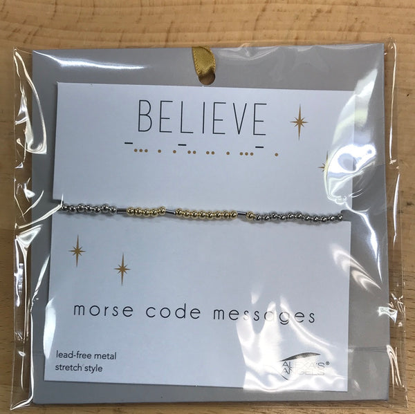 Morse Code Bracelet Believe