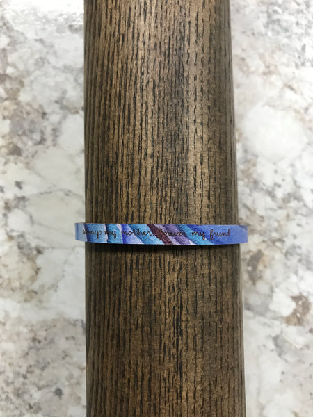 Blue Patterned "always my mother, forever my friend" Bracelet