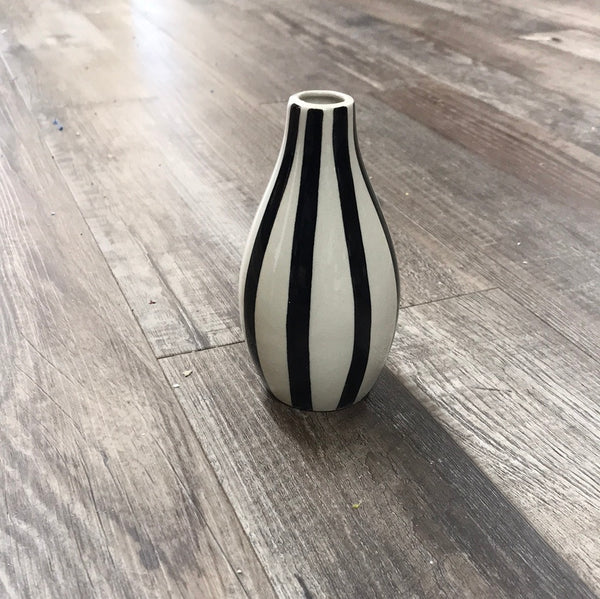 Black and cream small vase
