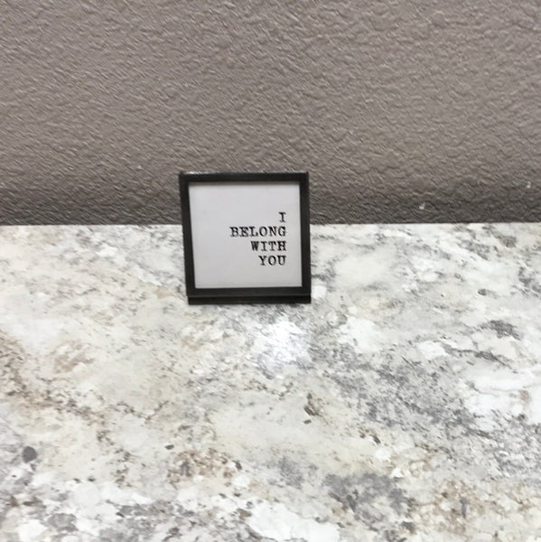 3-1/4" Square Metal & Glass Frame (Love You More)