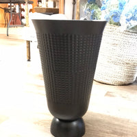 Textured Black Metal Vase