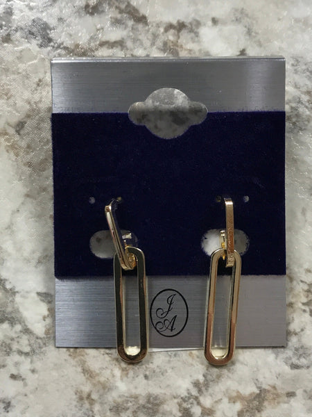 Gold Paper Clip Earrings