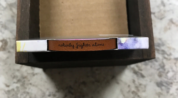 Brown "nobody fights alone" Bracelet