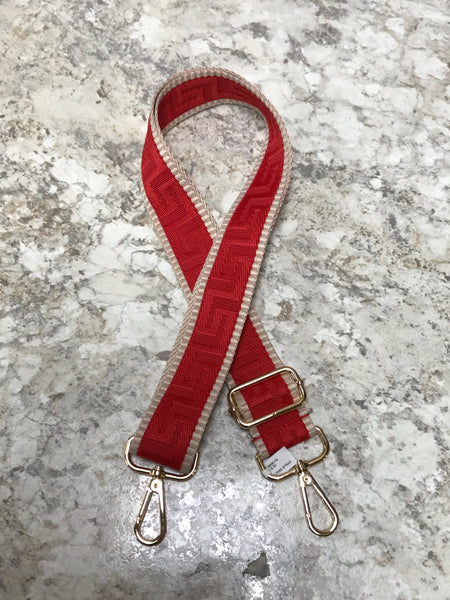Red and Ivory Purse Strap