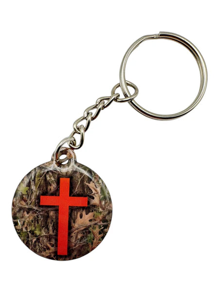 Tap To Pray™ - Prayer Tag Keychains Forest Camo + Cross