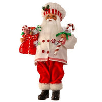 18"H FABRIC PEPPERMINT STANDING SANTA