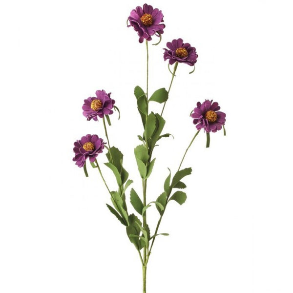 FOAM ZINNIA SPRAY X 5 27" (Purple)