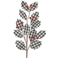 27" Country Check Holly W/Berries Spray