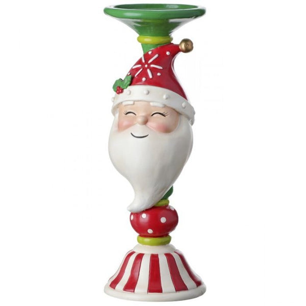 12" Resin Candy Santa Candle Stand