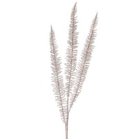 35" Glitter Fern Spray White