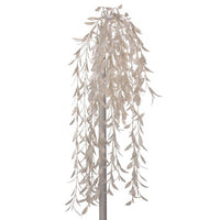 34" Glitter Leaf Hanging Spray White