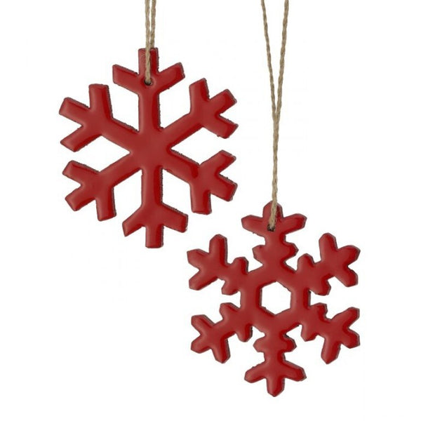 4" Red Snowflake Ornament