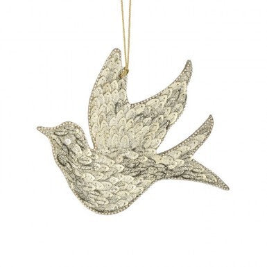 6.5" SEQUIN DOVE ORNAMENT
