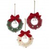 GREEN 5.5" SISAL WREATH W/BELL/BOW ORNAMENT