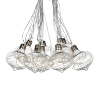 18'L Christmas LED Garland String Lights W/9 Pcs 4" Balls, Warm White