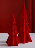 Decorative Flocked Red Tree- 12.5"