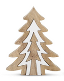 Wood Trees w/White Enameled Center Cutout- Large
