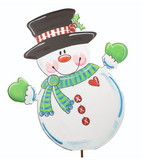 Green Scarf Snowman