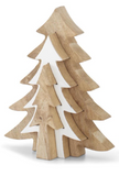 Wood Trees w/White Enameled Center Cutout- Large