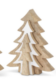 Wood Tree w/White Enameled Center Cutout, Small