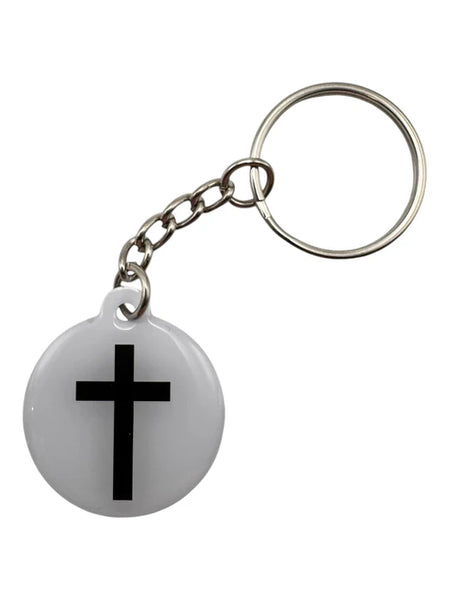 Tap To Pray™ - Prayer Tag Keychains White + Cross