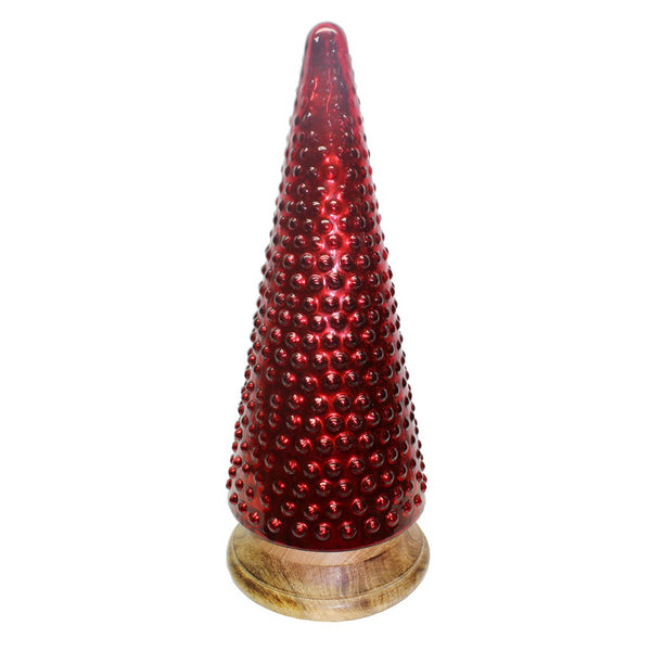 D7x18.5" Glass Tree Red