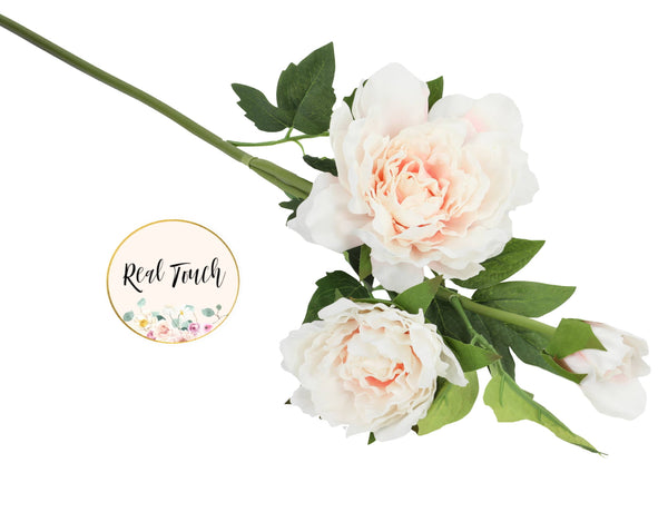 26"-Premium Collection-Real Touch Moisturized Peony Stem: Pale Pink