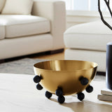 Decorative Bowl - Gold Metal Bubble with Ball Feet, 13 in.