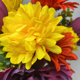 Fall Peony/Daisy/Mum x18 Mixed Bush 20" - Purp/Or/Yellow
