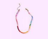 Beaded Necklace - Rainbow + Red Beads - Roxy