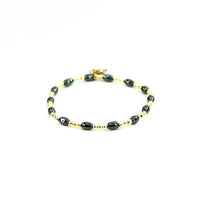 Black & Gold Filled Bracelets: Metallic Black & Gold Textured
