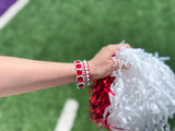 Enamel Stretch Bracelets - Team Spirit - Game Day: Red + Black