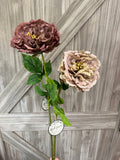 25” Fall Edition – Real Touch Moisturized Coating Peony Stem: Mauve Brown