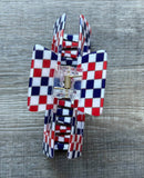 4 Inch Claw Hair Clip in Royal White and Blue - Game Day