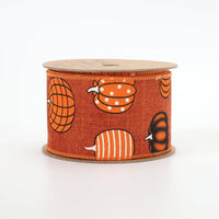 2 1/2" Wired Ribbon | "Multi Pumpkin" Rust/Multi | 10 Yrd