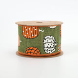 2 1/2" Wired Ribbon | "Multi Pumpkin" Green/Multi | 10 Yards