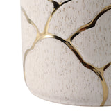 Plant Pot Set of 2 - Ivory/Gold Ceramic Resin Clouds, 6/7 in