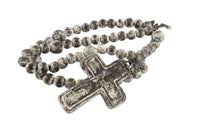 Clay Rosary-44 inches-Prayer Beads-Cross-Handmade-4 Colors: Black