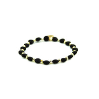 Black & Gold Filled Bracelets: Metallic Black & Gold Textured
