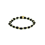 Black & Gold Filled Bracelets: Metallic Black & Gold Textured