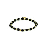 Black & Gold Filled Bracelets: Matte Flat Black