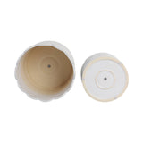 Plant Pot Set of 2 - White Ceramic Scalloped Arch, 9/12 in.