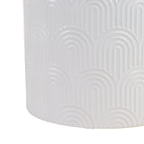 Plant Pot Set of 2 - White Ceramic Scalloped Arch, 9/12 in.